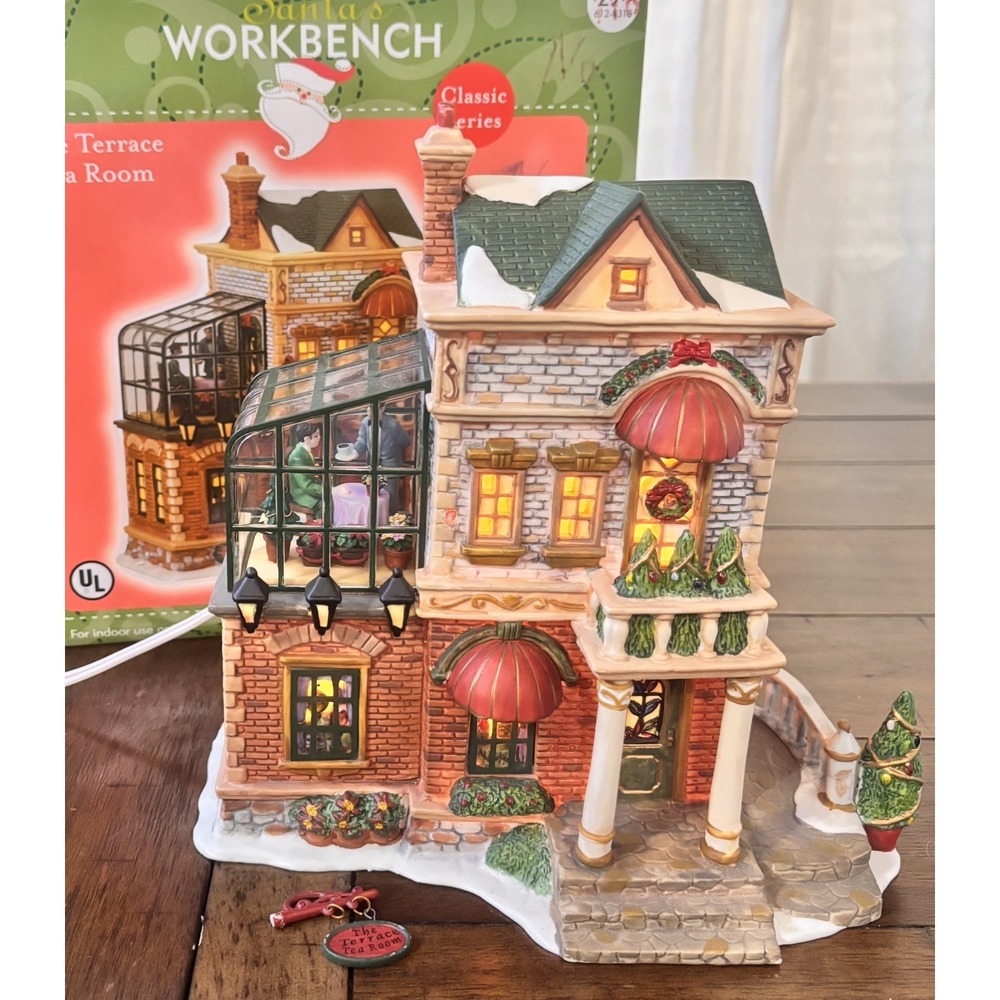 Santa's Workbench The Terrace Tea Room 2002 Christmas Village Bldg Lighted READ